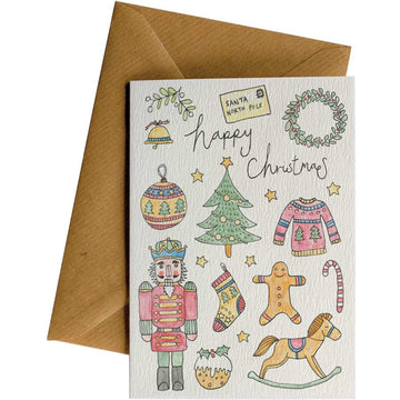 Happy Christmas Toys #WS-C137 – wholesale hand-designed greeting card by Little Difference