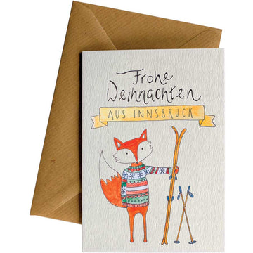 Weihnachten Fox #G045 – hand-designed greeting card by Little Difference