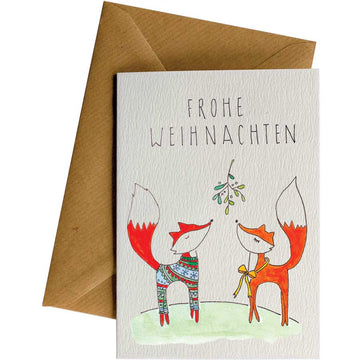 Weihnachten Foxes #WS-G049 – wholesale hand-designed greeting card by Little Difference