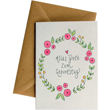 Alles Gute Wreath #WS-G051 – wholesale hand-designed greeting card by Little Difference
