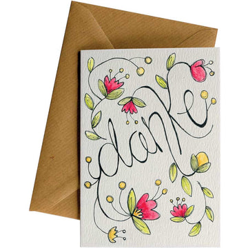 Danke Flowers #WS-G053 – wholesale hand-designed greeting card by Little Difference