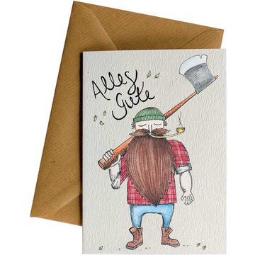 Alles Gute Axe Man #G054 – hand-designed greeting card by Little Difference