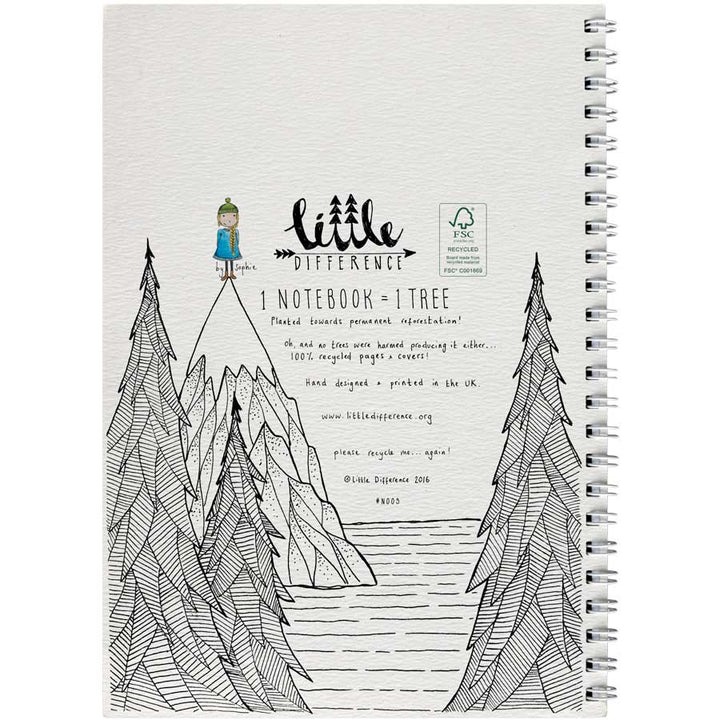 Notebook - Mountain Trees #NB-3 – hand-designed notebook by Little Difference