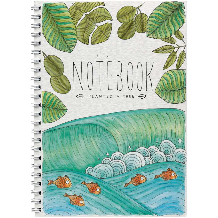 Notebook - Wave Fish #NB-1 – hand-designed notebook by Little Difference
