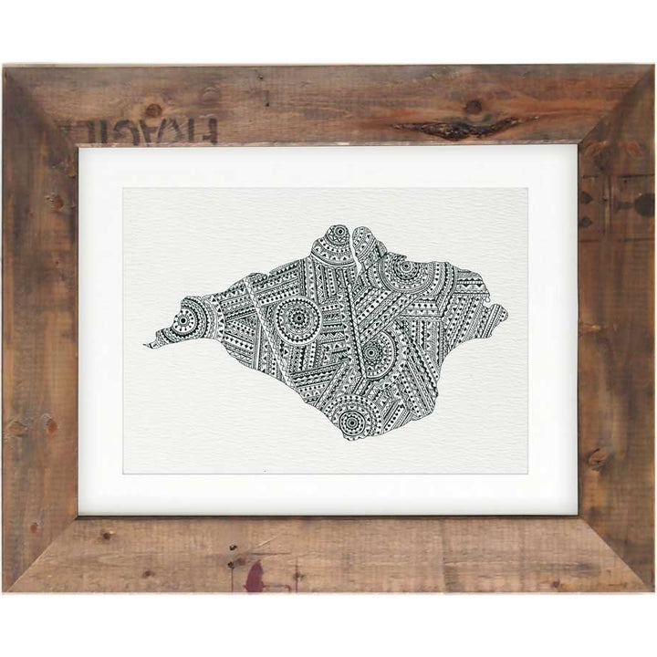 IOW Map Pattern - Print #AP-W013 – hand-designed art print by Little Difference