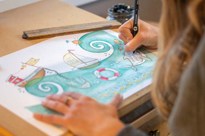 Customisable New Baby Art Print A3 - Jungle #AP-NB-A3-WS-160 – hand-designed art print by Little Difference